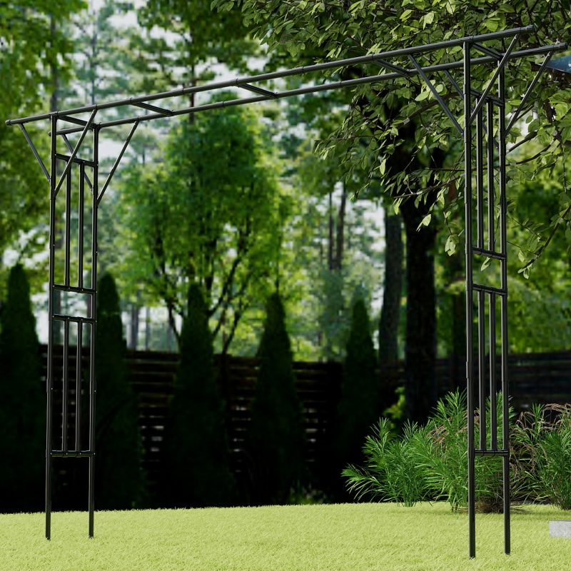 Black Flat Top Garden Arch Trellis main image