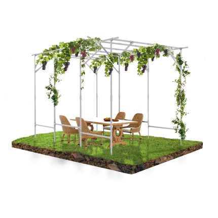 White Extra High Grape Vine Grid Main Picture
