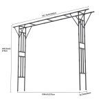 Black Flat Top Garden Arch Trellis Size