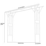 White Flat Top Garden Arch Trellis Size