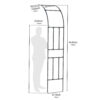 Half Side Garden Arch Trellis Dimensional Drawing 1
