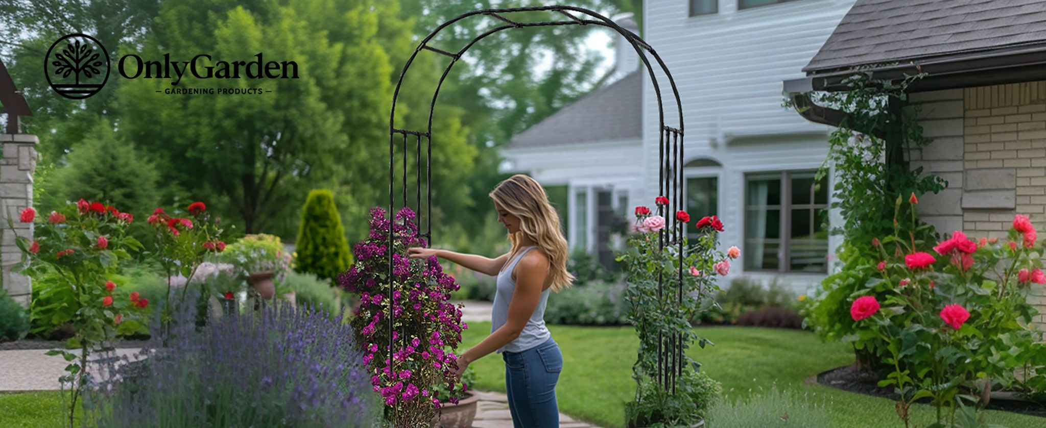 Onlygarden's arches bring people a beautiful life