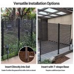 Two installation methods for the feet of Brown Outdoor Privacy Screen