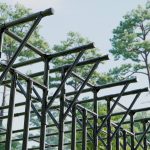 Partial image of Black Flat Top Garden Arch Trellis