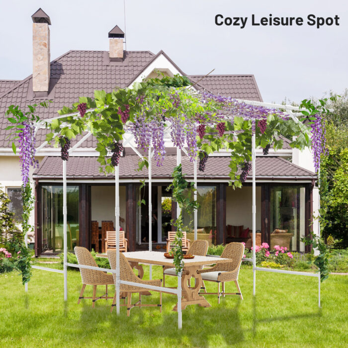 White Extra Tall Grape Vine Trellis in front of the door White Extra Tall Grape Vine Trellis in front of the door