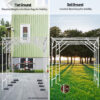White Extra Tall Grape Vine Trellis in Grassland White Extra Tall Grape Vine Trellis in Grassland