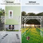 White Extra Tall Grape Vine Trellis in Grassland