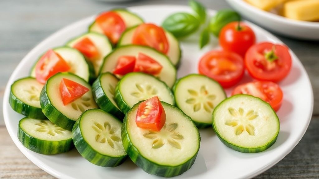 Sliced Cucumber And Tomato