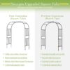 Square tube garden arch trellis in a garden