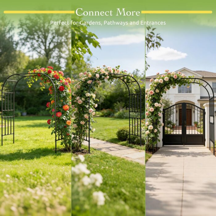 Square tube garden arch trellis — ground insertion