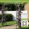 Square tube garden arch trellis with climbing plants