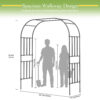 Dimension Drawing of Square Tube Garden Arch Trellis