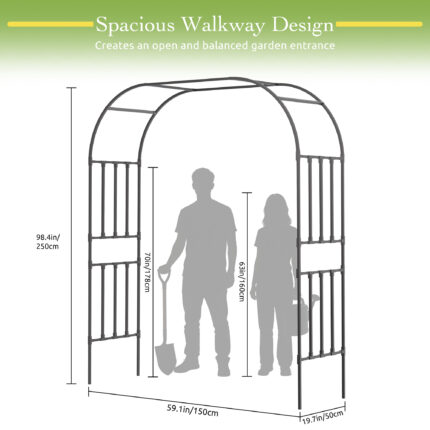Dimension Drawing of Square Tube Garden Arch Trellis