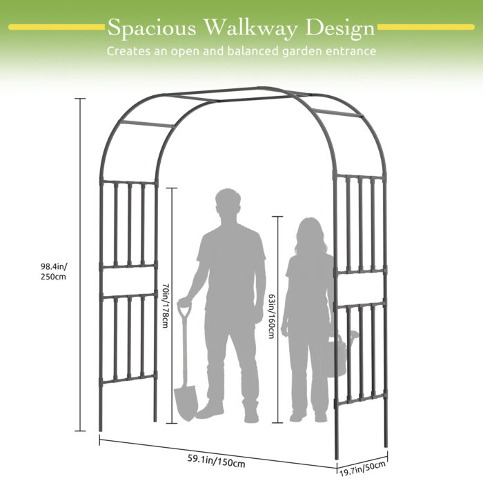 Dimension Drawing of Square Tube Garden Arch Trellis