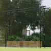 Black flat top garden arch trellis main image
