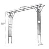 Flat top garden arch trellis dimensions, 11 ft x 9 ft, heavy-duty PE-coated steel