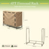4FT firewood rack with cover dimensions diagram